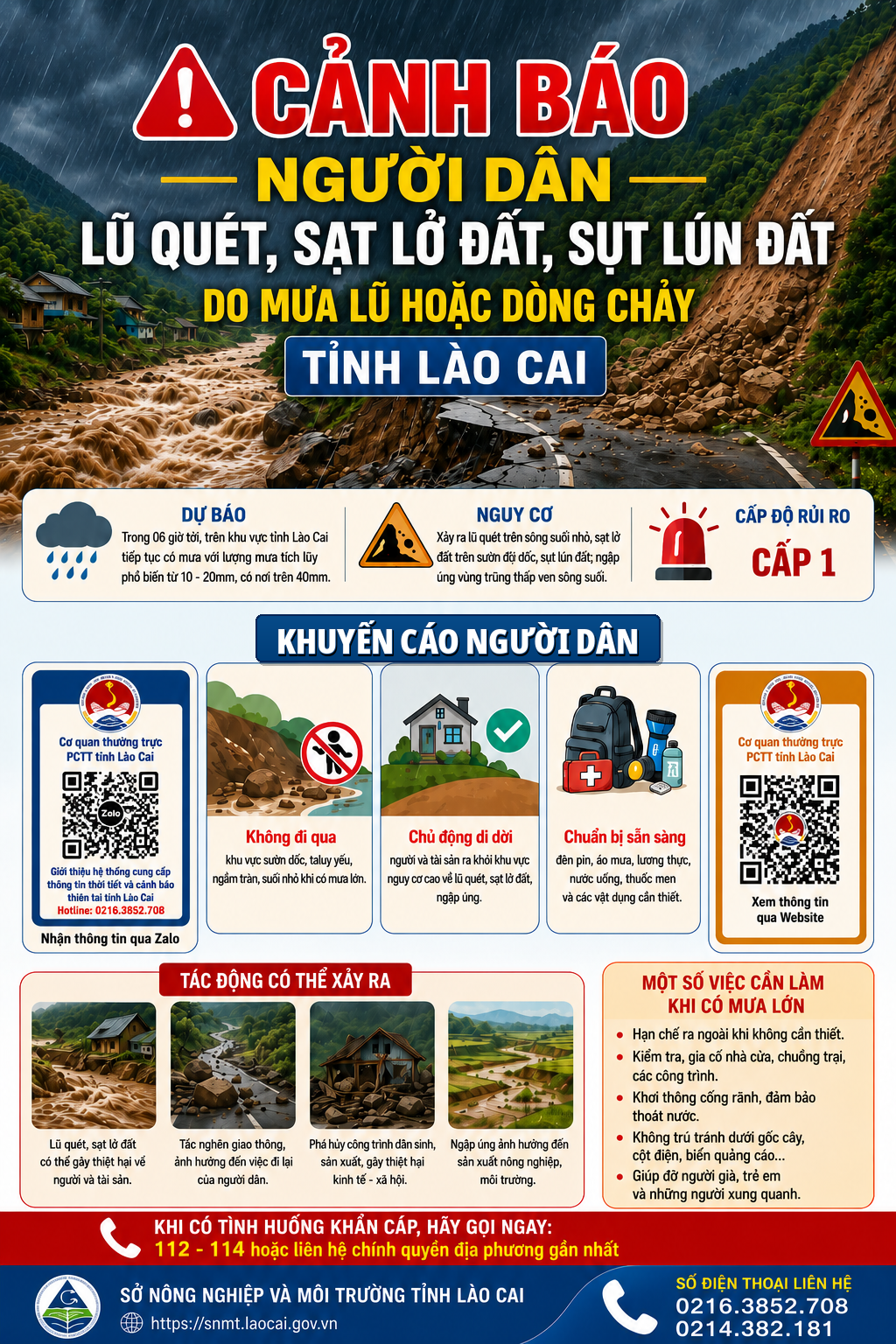 Cảnh báo lũ quét, sạt lở đất